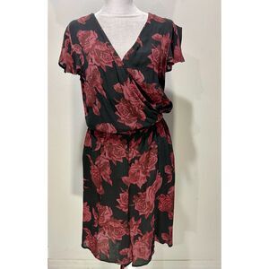 Torrid  romper dress black red floral fall casual women's 4X New